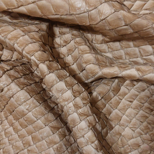 Arapaima Leather Hide, Taupe