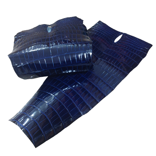 Blue Porosus Crocodile Tail Leather