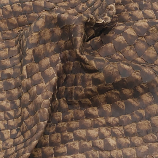 Arapaima Leather Hide, Matte Brown, Bi Colour