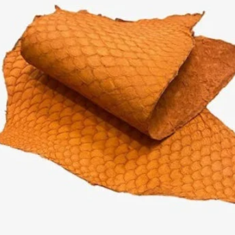 Orange Tilapia Fish Leather