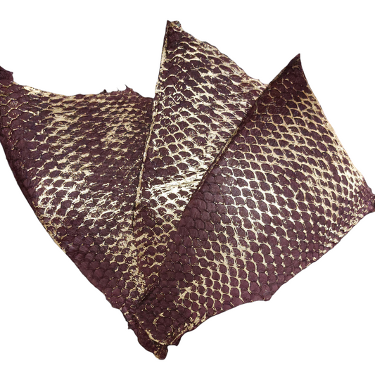 Purple and Gold Tilapia Fish Leather